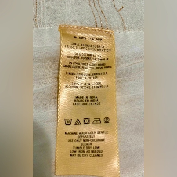 HEI HEI Anthropologie Amita Cream Gold Metallic Stripe Kimono Belted Jacket S - Picture 6 of 9